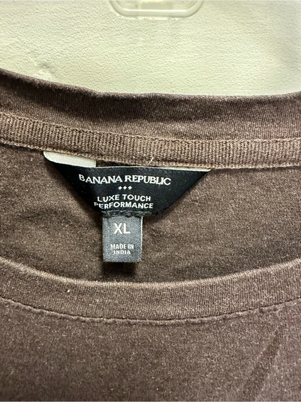 Banana Republic Men’s Long-Sleeve Crewneck Shirt - Dark Brown